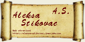 Aleksa Štikovac vizit kartica